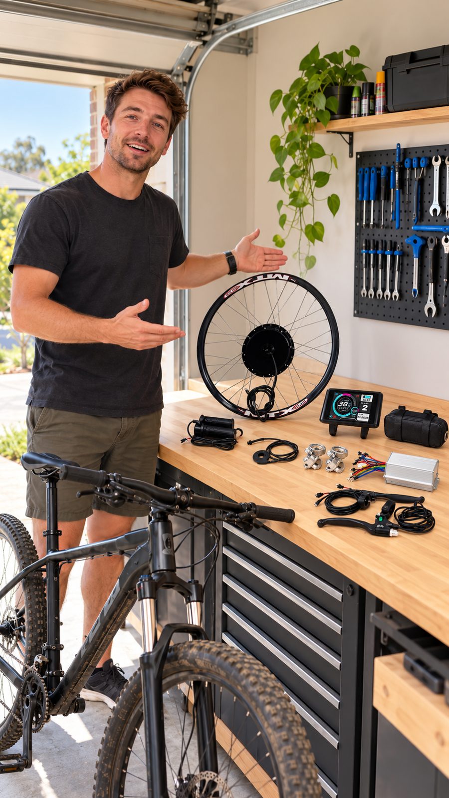 AmpX e-bike conversion kit — before and after spec creative